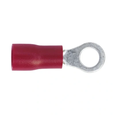 Image of Sealey Easy Entry Ring Terminal Ø4.3mm (4BA) Red Pack of 100