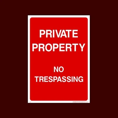 Image of Private Property No Trespassing Sticker/Self Adhesive Sign (P1) Parking, Property, Visitor, Customer, Car Park, Reserved