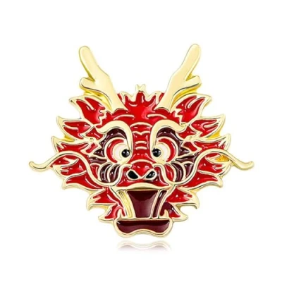 Image of Portable Dragon Chest Pin Chinese Zodiac Lapel Brooch Multi purpose for Women Fashionable Jewelry Shape