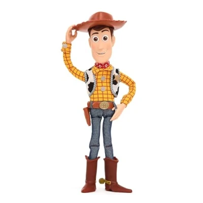 Image of Disney Store Official Sheriff Woody Interactive Talking Action Figure, Pixar&#039;s Toy Story, 39cm/15, Pull string Cowboy Doll Featuring 15+ English Phrases, Interacts with Other Characters, Ages 3+