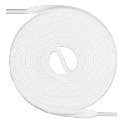 Image of Mount Swiss©, premium laces, 1 pair of flat laces made 100 % cotton, tear resistant, 7 mm wide, Adult (Unisex), White, 170 cm