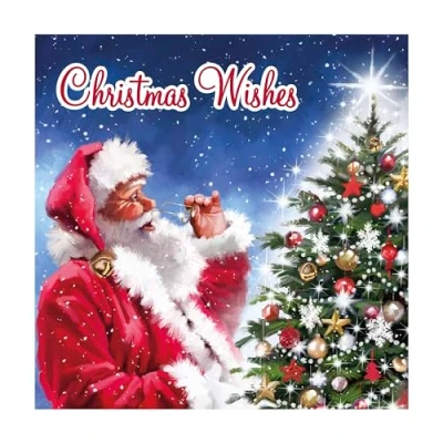 Image of Eurowrap Assorted Christmas Cards Xmas Traditional Santa, 2 Designs Merry and Wishes Pack of 12