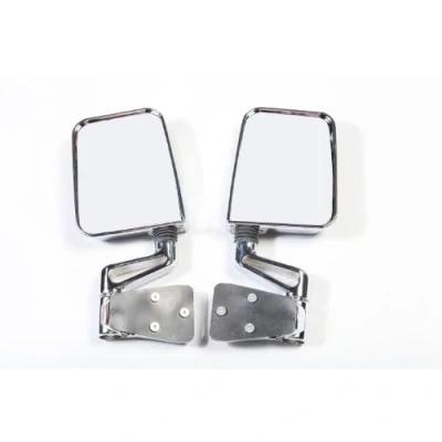 Image of Rugged Ridge Door Mirror Kit, Dual Focus, Chrome 11018.01 Fits 1987 2002 Jeep Wrangler YJ/TJ