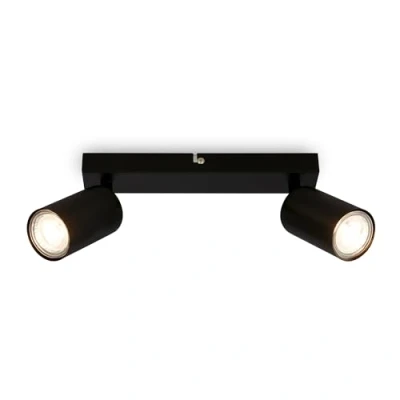 Image of BRILONER 2 GU10 Spotlight Ceiling Lights, max 9W, On/Off, spot Lights Ceiling, Living Room, Kitchen for Bedroom, 25.5 cm, Black