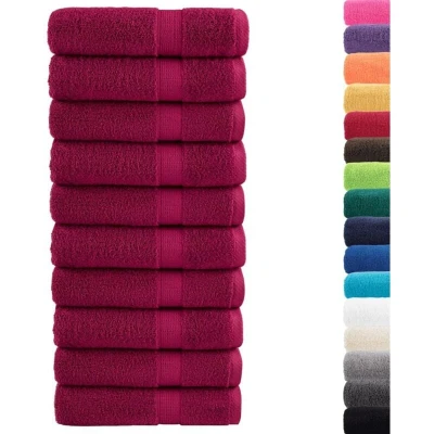 Image of vidaXL Premium Hand Towels SOLUND 10pcs Bordeaux 50x100cm 600gsm