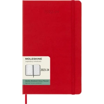 Image of Moleskine Weekly Planner 2023 2024, 18 Month Agenda, Academic Diary, diary with Hard Cover, Large Format 13 x 21 cm, Colour Scarlet Red