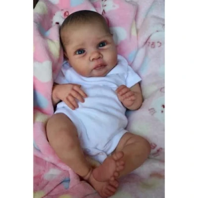 Image of Lonian Reborn Dolls 19 Inch Realistic Newborn Baby Doll with Soft Body Lifelike That Look Real Pacifier (brown eyes)
