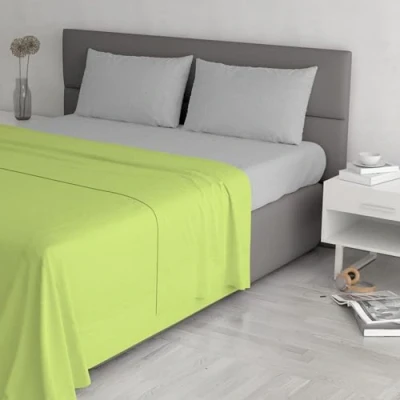 Image of Trend Chic Bedding Set, 100% Cotton, Made in Italy, Double, Acid Green