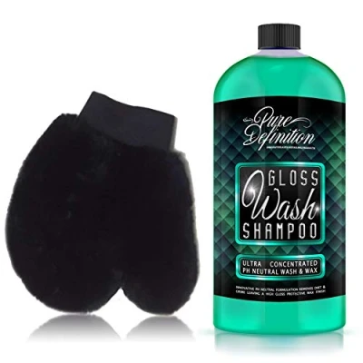 Image of Pure Definition Car Washing Kit Wash Mitt and Wax Shampoo Cleaning Detailing Set
