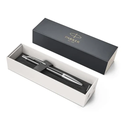 Image of Parker Urban Premium Metal Ballpoint Pen Ebony Pearl Lacquer with Chiselled Pattern Black Ink Gift Boxed