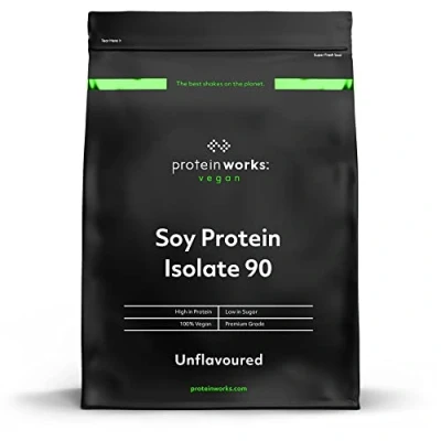 Image of Protein Works Soy 90 (Isolate) Powder 100% Plant Based Low Fat No Added Sugar Gluten Free Unflavoured 500 g