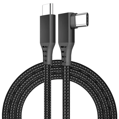 Image of MMOBIEL VR Link Cable USB C to for Meta Quest 3 / 2 Pro/Pico 4 and PC/Steam 90 Degree Type Nylon Braided Headset Gaming 5m Black