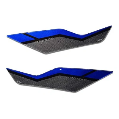 Image of Resin Bike Motorcycle 3D Stickers Compatible with Yamaha Tracer 900 2018 2020 GT. Underseat Side Protections from Bumps and Scratches. Pair of Metallic Blue Gadget Moto