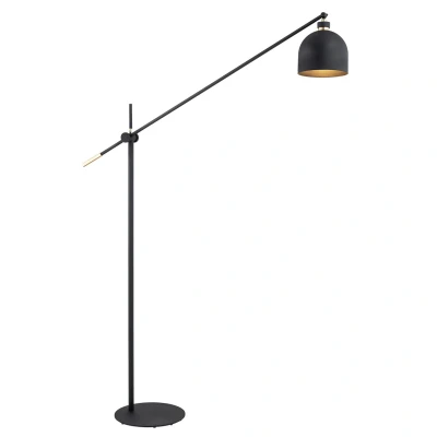 Image of Detroit Task Floor Lamp Black Structure, Brass Elements
