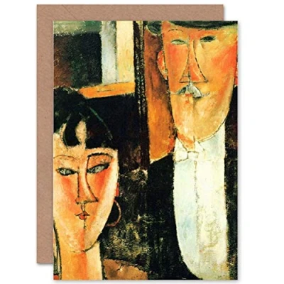 Image of Wee Blue Coo CARD GREETING PAINTING MODIGLIANI BRIDE GROOM DETAIL GIFT