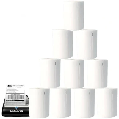 Image of 10 Rolls of Compatible DYMO S0904980, Extra Large Shipping Labels (220 per Roll), 104mm x 159mm (4&quot; 6&quot;), for LabelWriter 4XL Printers, 1744907, Self Adhesive