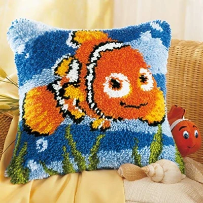 Image of Vervaco Nemo Latch Hook Cushion Front Kit, Multi Colour