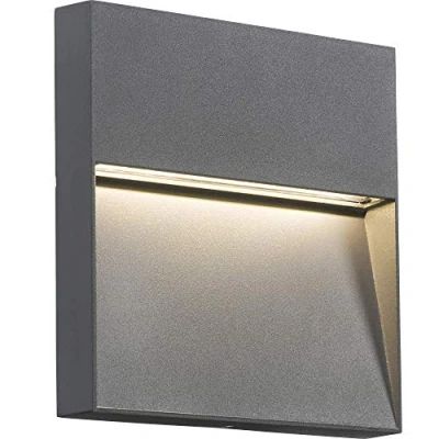 Image of KnightsBridge 230V IP44 5W LED Square Wall / Guide light Grey
