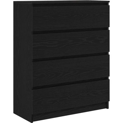 Image of vidaXL Sideboard Black Oak 80x35x99 cm Engineered Wood