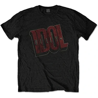 Image of Billy Idol Vintage Logo T Shirt, Black (Black Black), Medium