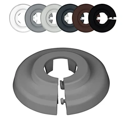 Image of FUX 2 Pieces Radiator Pipe Covers for diameters 12mm 35mm; Heating Floor Collars Rings White, Black, Grey, Brown (15mm, Dusty Grey 7037)