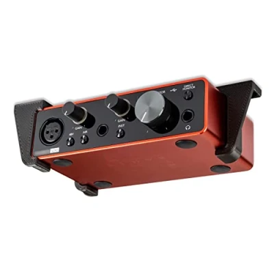 Image of P3D Lab TuneGrip Desk Mount for Focusrite Scarlett Solo 3rd Gen Bracket Black: A Perfectly Sized, Strong, &amp; Secure Home Your Audio Interface 3 Years Warranty Made in UK