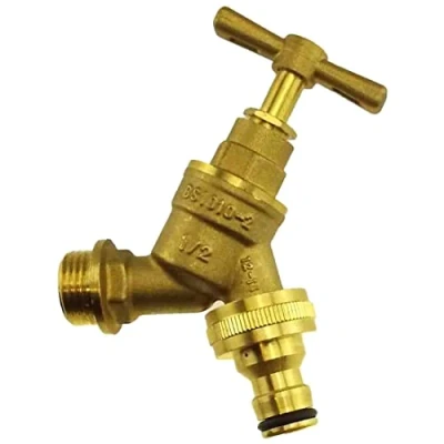 Image of 1/2&quot; Outside Garden Brass Tap Elbow Adaptor Pipe Bib Hose