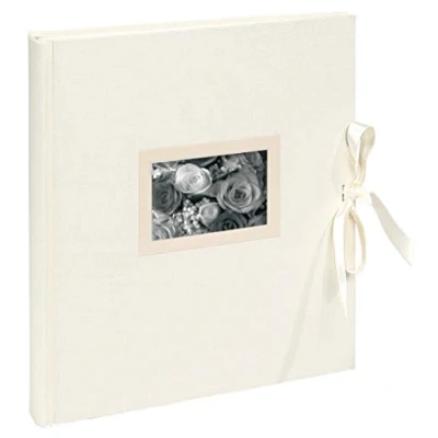 Image of Exacompta Ref 11154E Kingsbridge&#039; Wedding Photo Album 290 x 320mm in Size, 60 White Pages, Holds Up To Approx. 300 Photos Windowed Cover
