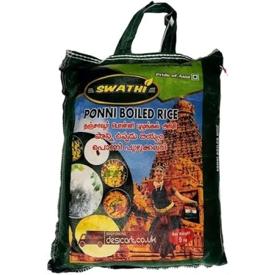 Image of Swathi Ponni Boiled Rice High Fibre Protein Natural Indian Origin Gluten Friendly Premium Quality 5kg