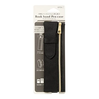 Image of DESIGNPHIL Midori 41821006 Pen Case, Book Band Black A, For B6 A5, black, a5