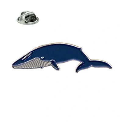 Image of Blue Whale Ocean Sealife Metal Enamelled Pin Badge Lapel XJKB12 21