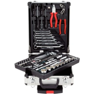Image of KS Tools 1/4&#039;&#039; + 1/2&#039;&#039; CHROMEplus Tool Set 90 Parts Flank Traction