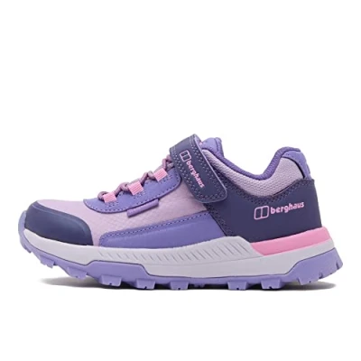 Image of Berghaus Kids’ Galactic Low Walking Shoe with High Traction Sole, Waterproof, Breathable, Lightweight (Purple, UK Footwear Size System, Little Kid, Numeric, Medium, 11)