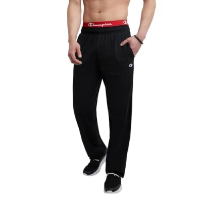 Image of Champion Mens Joggers, Lightweight Athletic Pants, Cotton Sweatpants for Men, 31 36&quot; (Big &amp; Tall), Black C Patch Logo, 3XL Tall