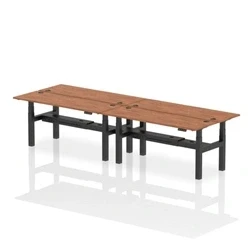Image of Air B2B 1800x600mm Height Adjustable 4P Bench Desk CP Walnut/Black