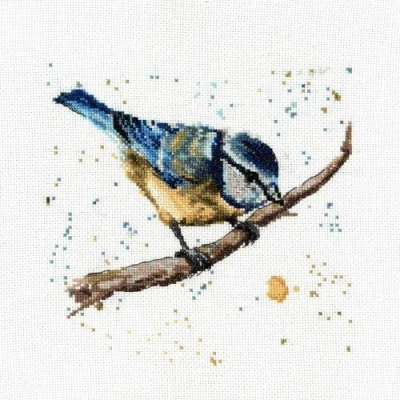 Image of My Cross Stitch Bree Merryn Counted Kit Betty The Blue Tit,8&quot;x8&quot;