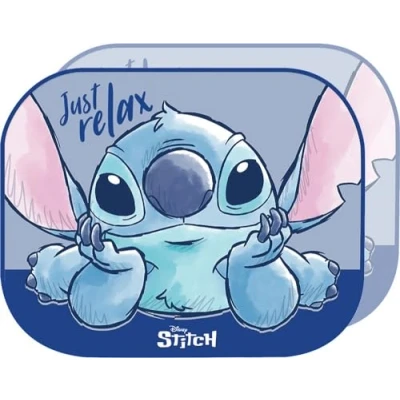 Image of Disney Pair of Side Curtains Car Sun Shade Lilo &amp; Stitch Boys Girls 44 x 35 cm with Graphic on Lilac Background