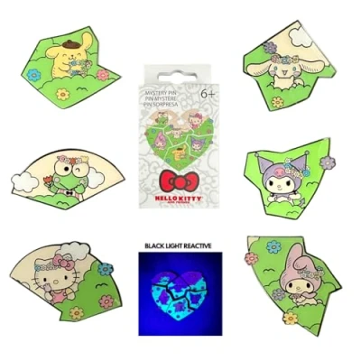 Image of Loungefly Hello Kitty &amp; Friends Flower Crown Enamel Pin 1 Of 6 to Collect Styles Vary Blind Box Pins Cute Collectable Novelty Brooch for Backpacks Bags