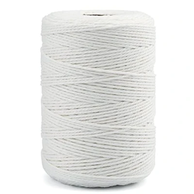 Image of jijAcraft White Cotton String Butchers Cooking Twine 2mm 656ft for Crafts, Tying Meat, Making Sausage