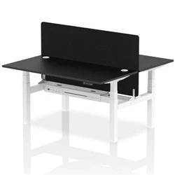 Image of Air B2B 1600x800mm Adjustable 2P Bench Desk CP Black/White + Screen