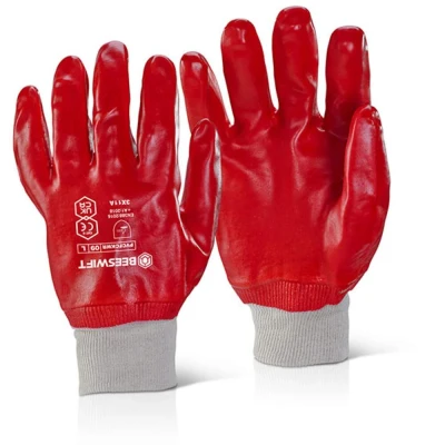 Image of Pvc Fully Coated Knitwrist Red 8
