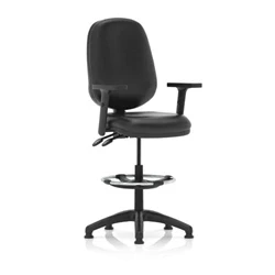 Image of Eclipse Plus II Operator Chair Black Bonded Leather Arms Draughtsman