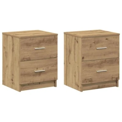 Image of vidaXL Bedside Cabinets 2 pcs with Drawers Artisan Oak 40x36x50 cm