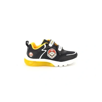 Image of Geox Nintendo Ciberdron BOY Light UP Trainers for kids, Size: 10K, Black/yellow Imitation leather/ textile