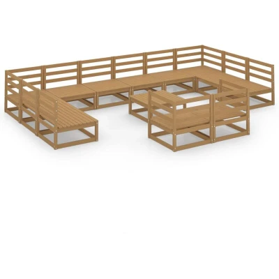 Image of vidaXL 13 Piece Garden Lounge Set Solid Pinewood