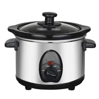 Image of Stainless Steel Slow Cooker (Silver, 1.5L)