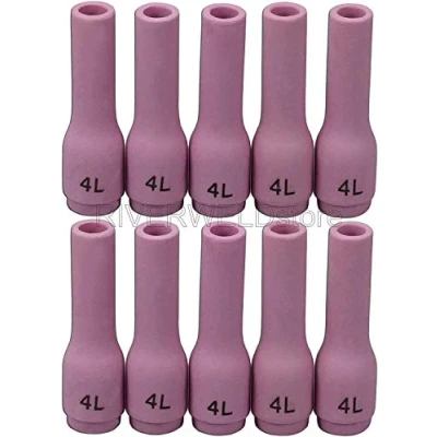 Image of RIVERWELD TIG Alumina Nozzles Ceramic Cups Long 796F71#4L Orifice Fit DB SR WP 9 20 25 Welding Torch 10pk