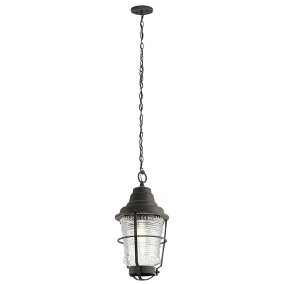 Image of Kichler Chance Harbor Outdoor 1 Light Chain Lantern Weathered Zinc IP44