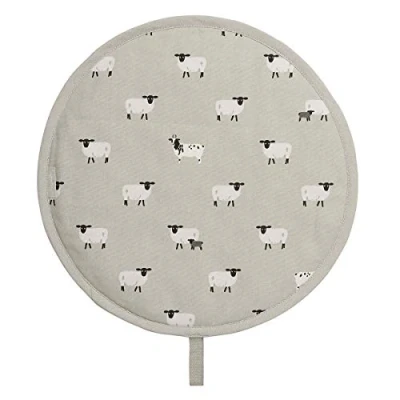 Image of Sophie Allport Sheep Circular Single Fabric Hob Cover, 100% Cotton, 38cm Diameter