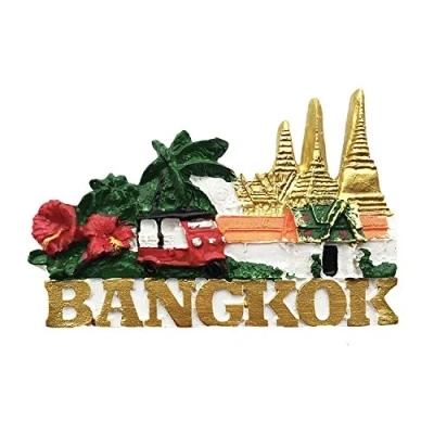 Image of 3D Bangkok Thailand Refrigerator Fridge Magnet Tourist Souvenirs Handmade Resin Craft Magnetic Stickers Home Kitchen Decoration Travel Gift